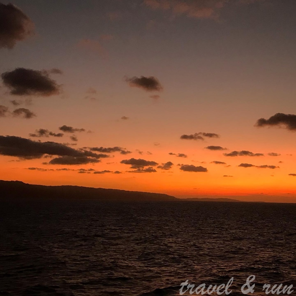 太陽公主郵輪陽台艙看西表島夕陽